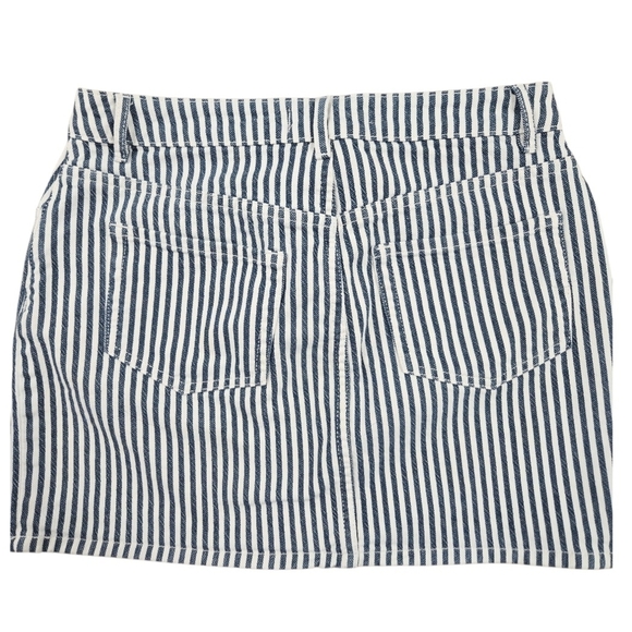 0067 Pacsun Striped Denim Blue White Mini Skirt Festival Cowgirl Y2K Size 26 - Picture 2 of 12